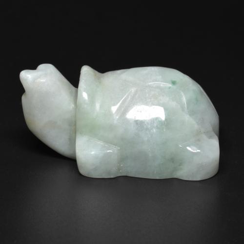 Jadeíta verde natural de 117,18 ct, forma elegante, opaco