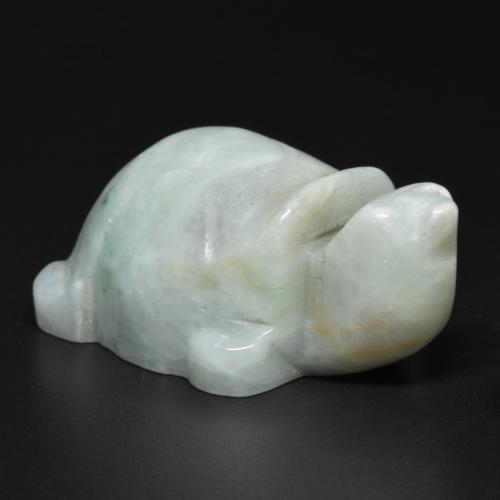 Jadeíta verde natural de 117,18 ct, forma elegante, opaco