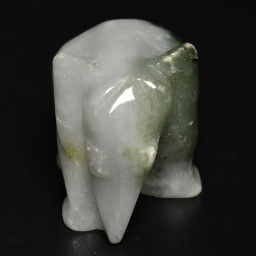 Jadeíta verde natural de 65,91 ct, forma elegante, opaco