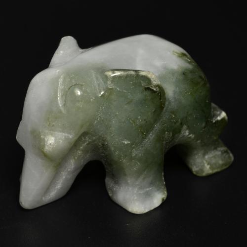 Jadeíta verde natural de 65,91 ct, forma elegante, opaco