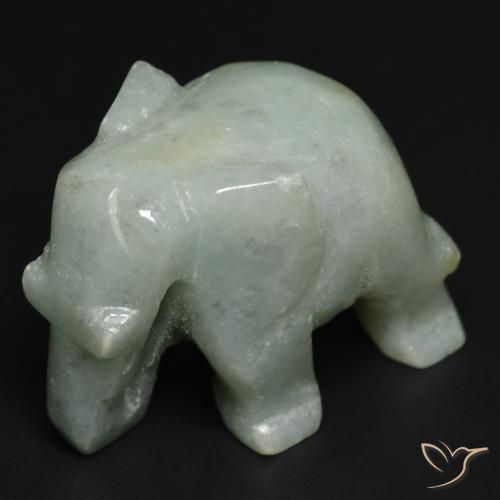 Jadeíta verde natural de 59,48 ct, forma elegante, opaco