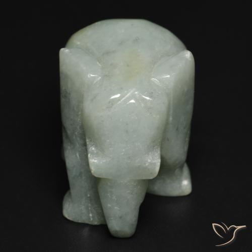 Jadeíta verde natural de 59,48 ct, forma elegante, opaco