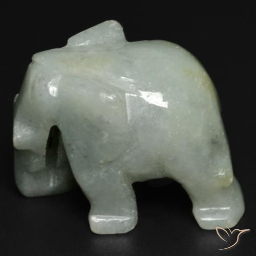 Jadeíta verde natural de 59,48 ct, forma elegante, opaco