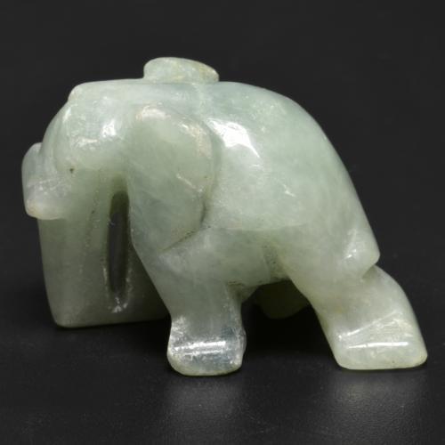 Jadeíta Verde musgoso natural de 58.10 ct, Forma elegante, Opaco