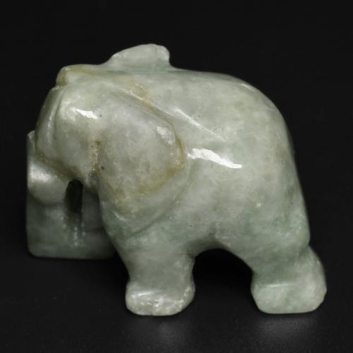 Jadeíta verde natural de 64,53 ct, forma elegante, opaco