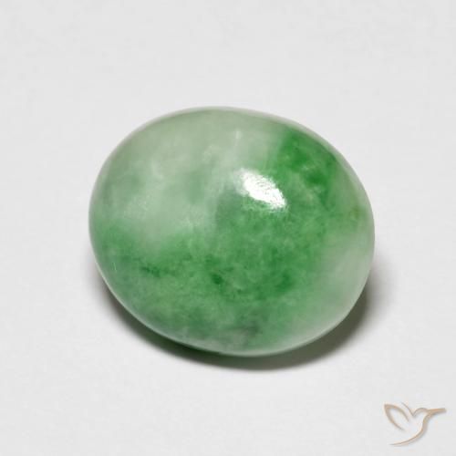 Jadeíta verde natural de 5,45 ct, corte óvalo, opaco