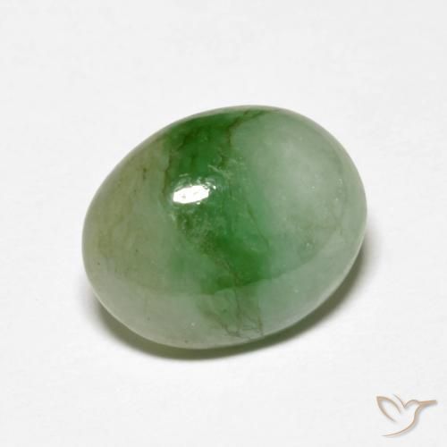 Jadeíta verde natural de 5,15 ct, corte óvalo, opaco
