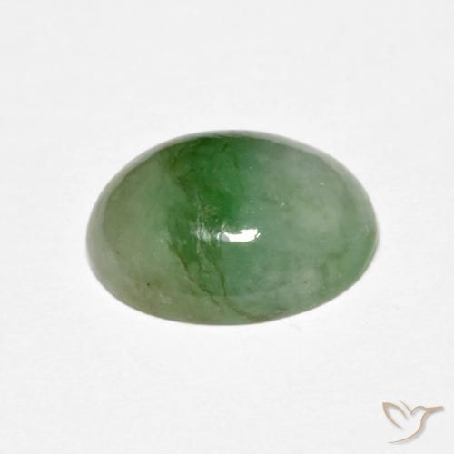 Jadeíta verde natural de 5,15 ct, corte óvalo, opaco