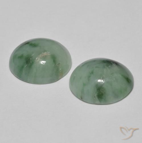 Gemas de Jadeíta Verde bosque pálido natural de 8.87 ct, Ovalada, Opaco