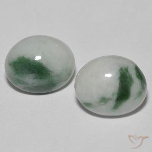 8.67ctw Natural Verde grisáceo Jadeíta, Ovalada, Opaco