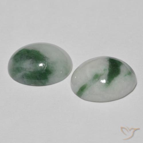 Gemas de Jadeíta Verde grisáceo natural de 8.67 ct, Ovalada, Opaco