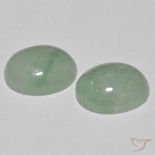 Gemas de Jadeíta Medium Light Green natural de 10.08 ct, Ovalada, Opaco