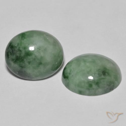 Gemas de Jadeíta Verde bosque pálido natural de 9.15 ct, Ovalada, Opaco