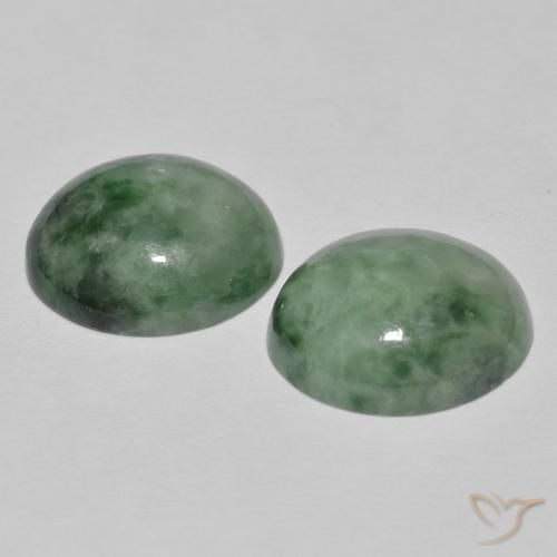 Gemas de Jadeíta Verde bosque pálido natural de 9.15 ct, Ovalada, Opaco