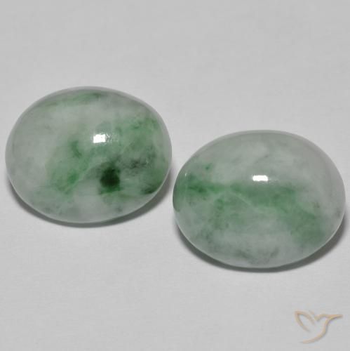 9.60ctw Natural Verde grisáceo Jadeíta, Ovalada, Opaco