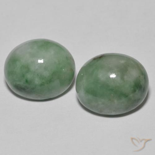 9.41ctw Natural Verde grisáceo Jadeíta, Ovalada, Opaco