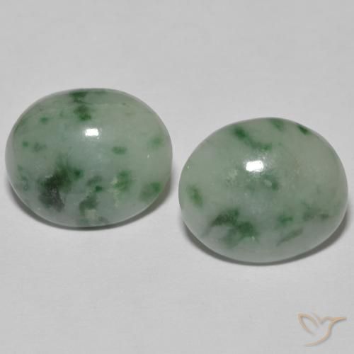 7.79ctw Natural Verde grisáceo Jadeíta, Ovalada, Opaco