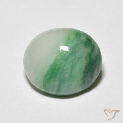 4.12ct Natural Verde menta Jadeíta, Ovalada, Opaco