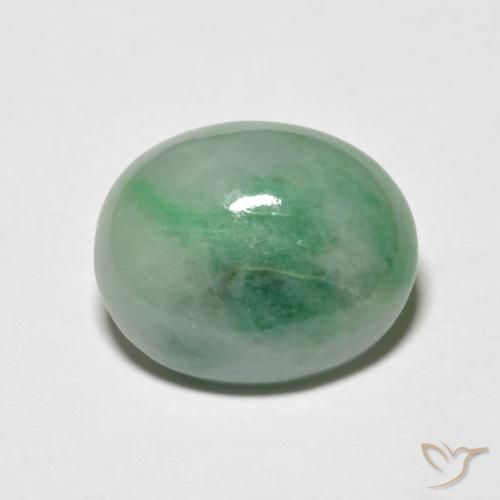 5.23ct Natural Verde claro Jadeíta, Ovalada, Opaco