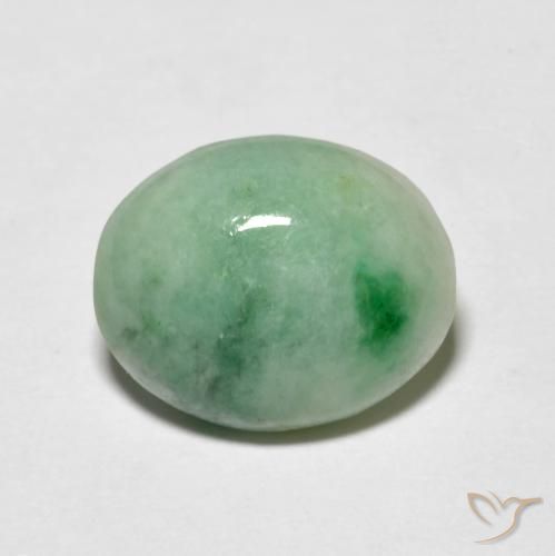4.95ct Natural Verde claro Jadeíta, Ovalada, Opaco