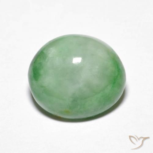 4.30ct Natural Blanco verde Jadeíta, Ovalada, Opaco