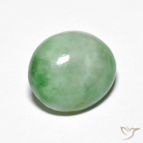 Jadeíta Blanco verde natural de 4.30 ct, Ovalada, Opaco