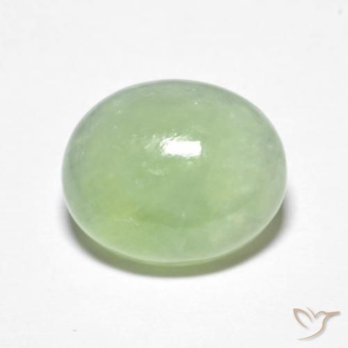 5.09ct Natural Verde pálido Jadeíta, Ovalada, Transparente