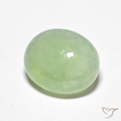Jadeíta Verde pálido natural de 5.09 ct, Ovalada, Transparente