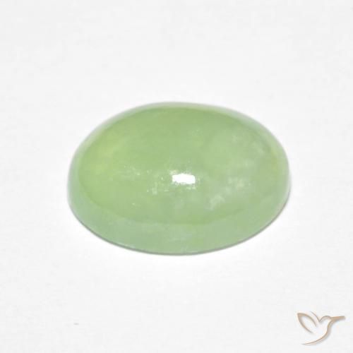 Jadeíta Verde pálido natural de 5.09 ct, Ovalada, Transparente
