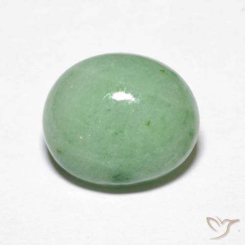 4.32ct Natural Verde cálido Jadeíta, Ovalada, Opaco