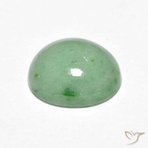 Jadeíta Verde cálido natural de 4.32 ct, Ovalada, Opaco