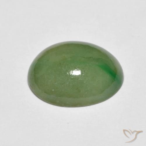 Jadeíta Verde lima pálido natural de 4.69 ct, Ovalada, Translúcido