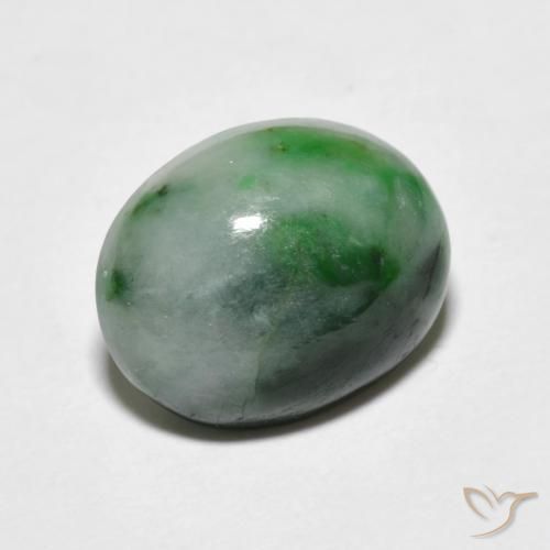 Jadeíta Verde oscuro natural de 4.59 ct, Ovalada, Opaco