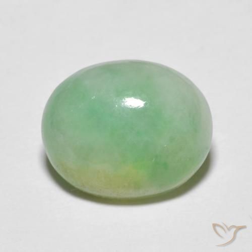 5.09ct Natural Verde claro Jadeíta, Ovalada, Opaco