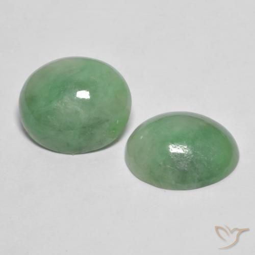 Gemas de Jadeíta Verde salvia claro natural de 8.16 ct, Ovalada, Opaco