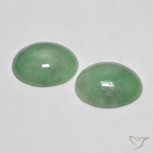 Gemas de Jadeíta Verde salvia claro natural de 8.16 ct, Ovalada, Opaco