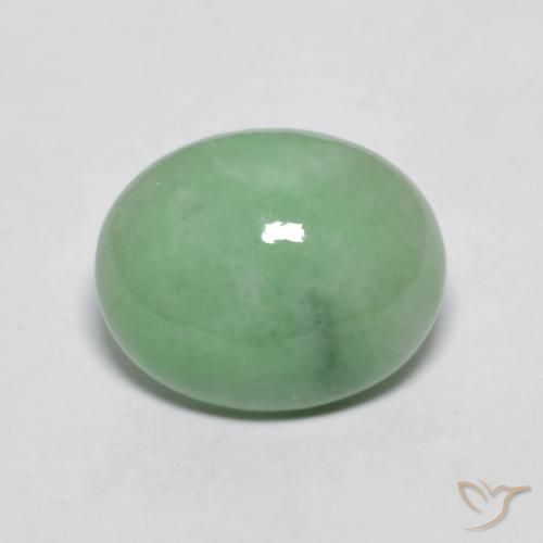 4.71ct Natural Verde salvia claro Jadeíta, Ovalada, Opaco