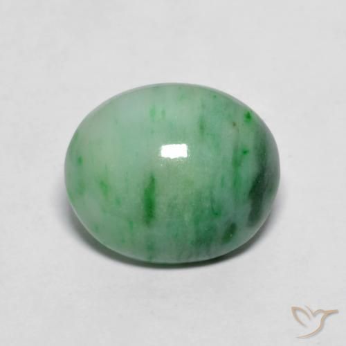 4.12ct Natural Verde claro Jadeíta, Ovalada, Opaco