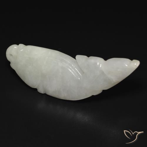 Jadeíta Blanco verde claro natural de 28.60 ct, Elegante, Translúcido