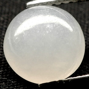 Jadeíta blanco natural de 2,39 ct, corte redondo, opaco
