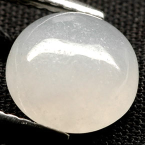 Jadeíta blanco natural de 2,39 ct, corte redondo, opaco