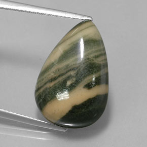 Jaspe multicolor natural de 16,74 ct, en forma de pera, opaco
