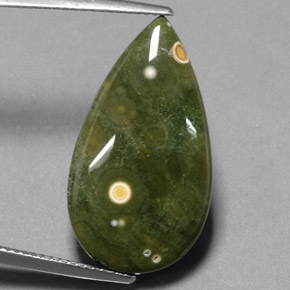 Jaspe multicolor natural de 10,73 ct, en forma de pera, opaco