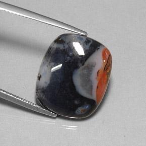 Jaspe multicolor natural de 10,78 ct, corte cojín, opaco