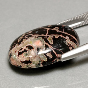 Jaspe multicolor natural de 9,81 ct, corte óvalo, opaco