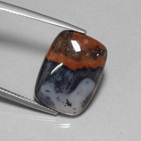 Jaspe multicolor natural de 10,67 ct, corte cojín, opaco