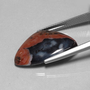 Jaspe multicolor natural de 10,63 ct, forma elegante, opaco