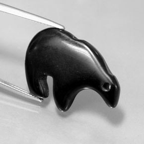 Jaspe negro natural de 18,32 ct, forma elegante, opaco