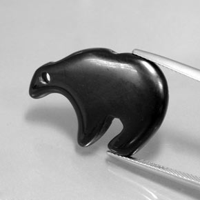 Jaspe negro natural de 18,32 ct, forma elegante, opaco