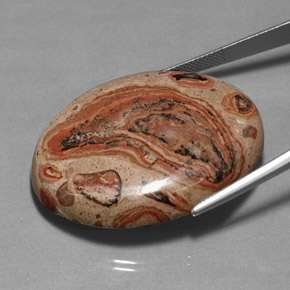 Jaspe multicolor natural de 85,37 ct, corte óvalo, opaco